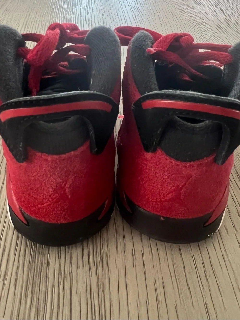 Air Jordan 6 retro toro bravo boys Red Suede Lace-Up Shoes